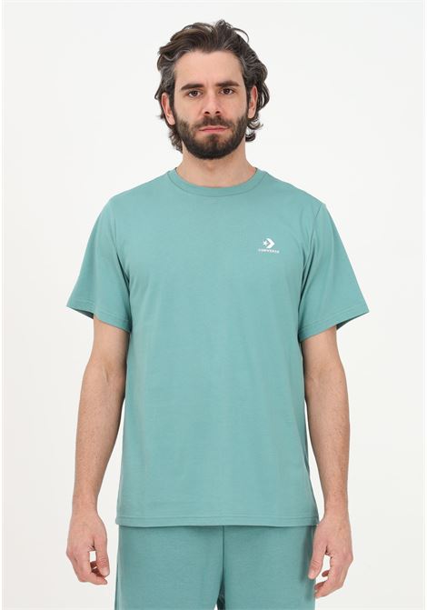 Men's green casual t-shirt with logo CONVERSE | T-shirt | 10023876-A11ALGAE COAST