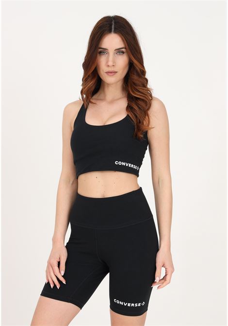 Black sports shorts for women with logo CONVERSE | Shorts | 10024539-A01BLACK
