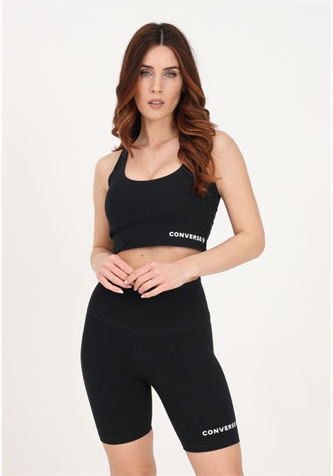 Women's black sports top with logo CONVERSE | Top | 10024540-A01BLACK