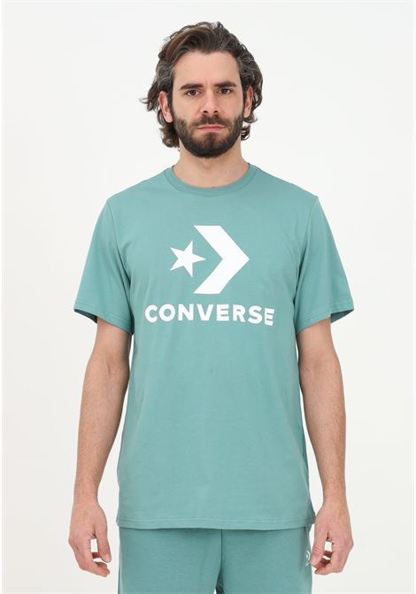 Men's green casual t-shirt with logo print CONVERSE | T-shirt | 10025458-A04ALGAE COAST
