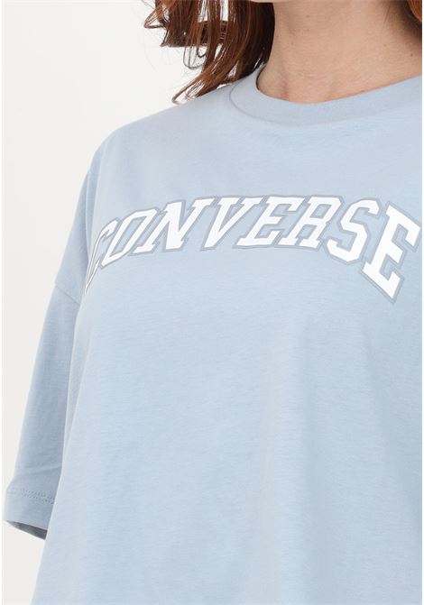 Women's light blue casual t-shirt with logo print CONVERSE | T-shirt | 10026079-A01OCEAN RETREAT