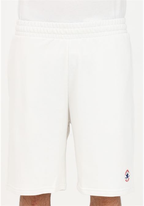 Men's white casual shorts with logo patch CONVERSE | Shorts | 10026089-A01VINTAGE WHITE