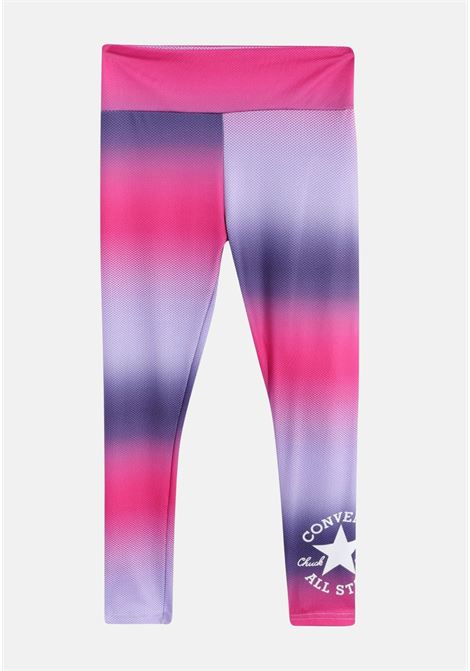 Multicolor leggings for girls with logo print on the bottom CONVERSE | Leggings | 4CD380P8Q