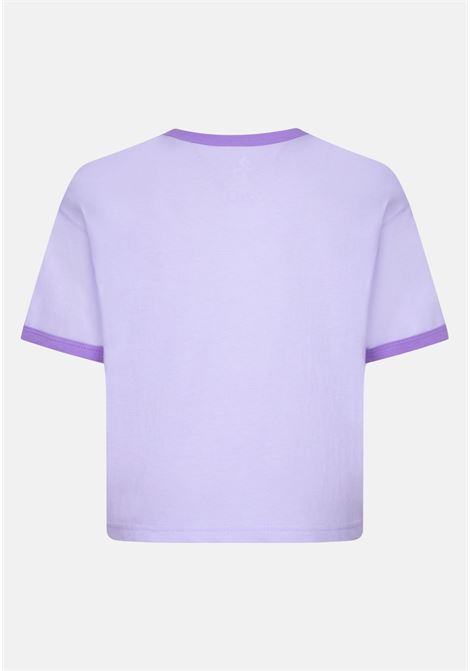 T-shirt casual viola da bambina con stampa logo frontale CONVERSE | T-shirt | 4CD413P8V