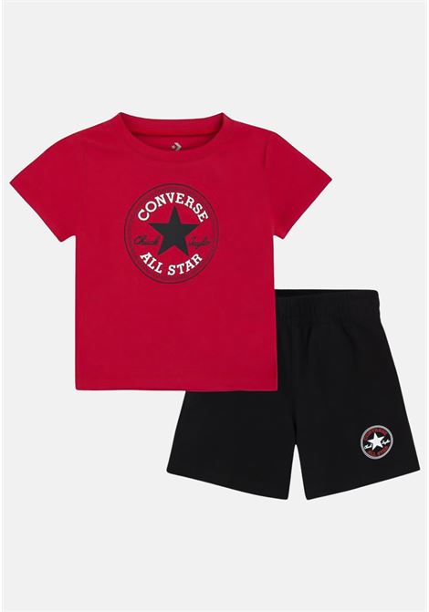 Red and black baby boy set with logo print CONVERSE | 6CD478023