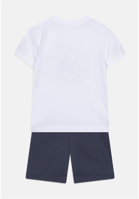 Completino bianco e blu da neonato con t-shirt e short CONVERSE | 6CD478BFK