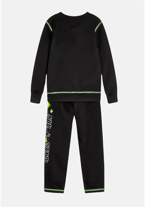Black tracksuit for boy with printed logo and contrast stitching CONVERSE | Suit | 8CD383023