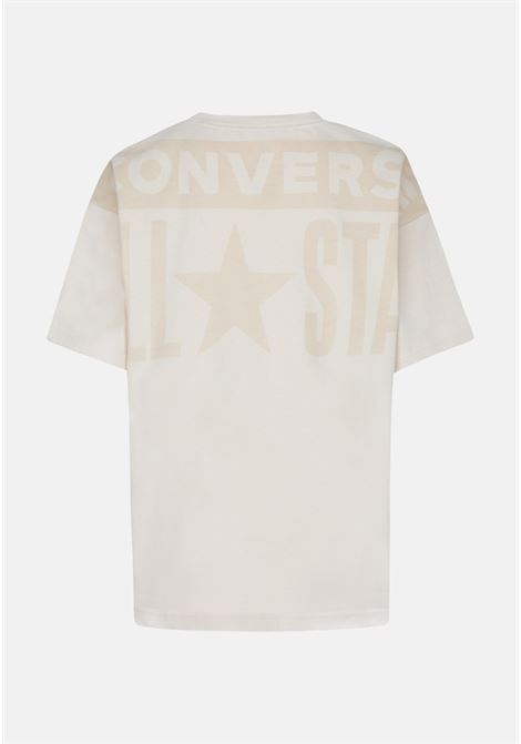 Beige sports T-shirt for boys and girls with maxi logo print on the back CONVERSE | T-shirt | 9CD466W0L