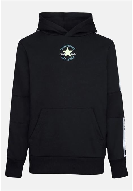 Black sweatshirt for boys and girls with logo print CONVERSE | Sweatshirt | 9CD471023