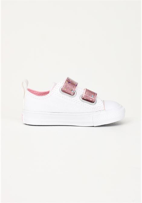Sneakers bianche da neonato Chuck Taylor All Star Easy-On Glitter Strap CONVERSE | Sneakers | A02983C.