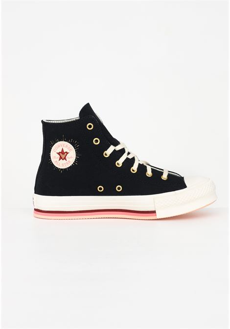 Women's Chuck Taylor All Star Lift Platform Hearts Black Casual Sneakers CONVERSE | Sneakers | A03007C.