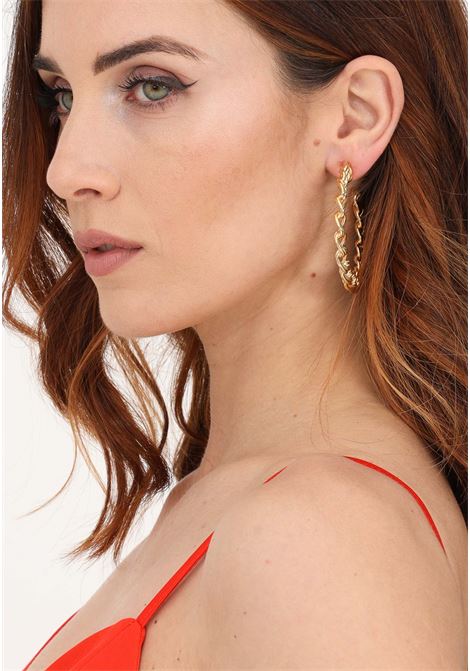 Women's gold hoop earrings with intertwined motif DIAMOND | Bijoux | 1931ORO