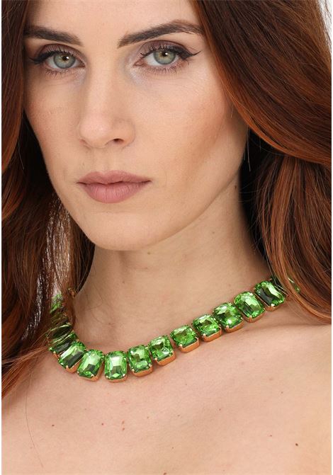 Green women's necklace with rectangular stones DIAMOND | Bijoux | 2036VERDE
