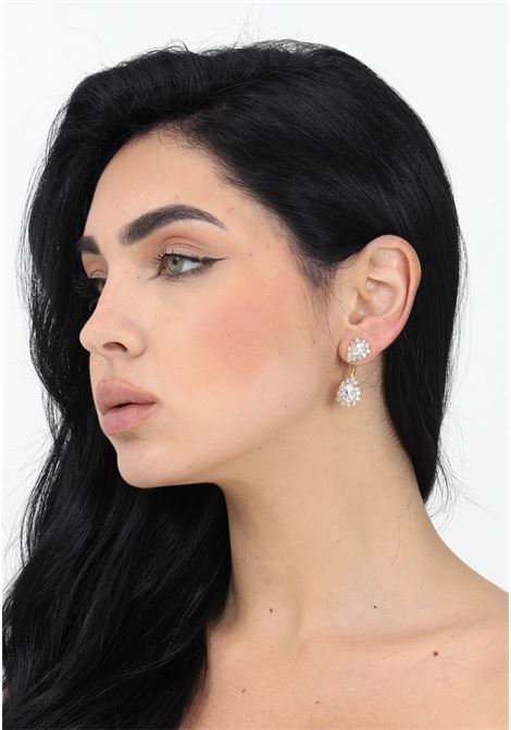 C fuchsia women's earrings with drop stones DIAMOND | Bijoux | 2165CRISTAL