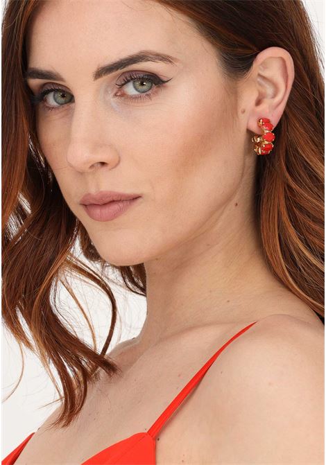 Coral hoop earrings for women DIAMOND | Bijoux | 2553CORALLO