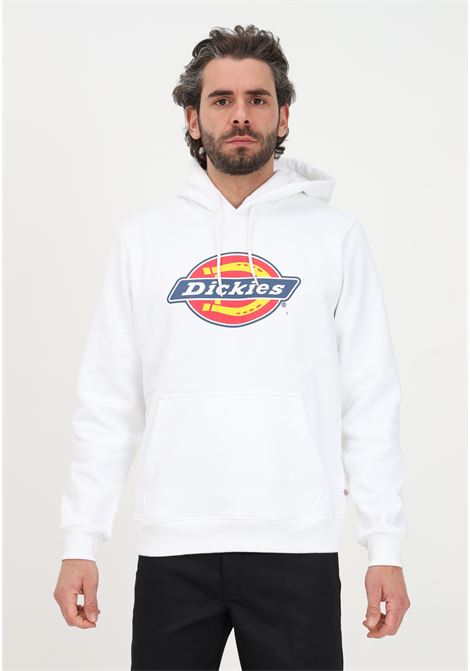 White hooded sweatshirt for men embellished with a maxi logo print DIckies | Sweatshirt | DK0A4XCBWHX1WHX1