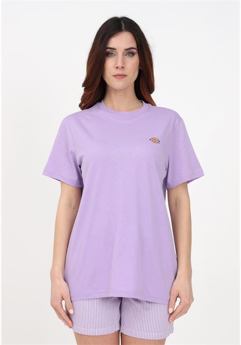 Lilac casual women's t-shirt with logo print DIckies | T-shirt | DK0A4XDAE611E611
