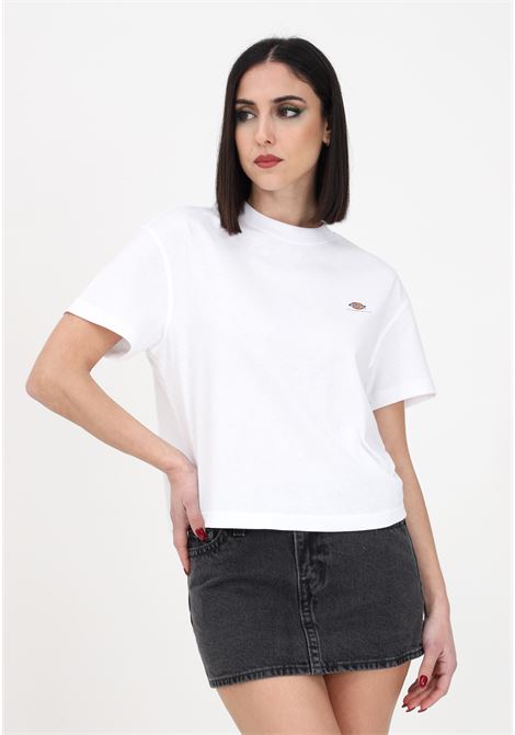 Women's white casual t-shirt with logo patch DIckies | T-shirt | DK0A4Y8LWHX1WHX1