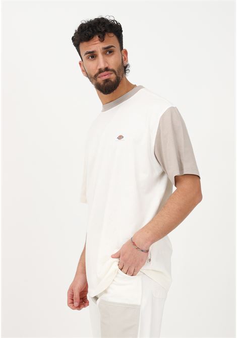 T-shirt casual bianca da uomo con inserti di colore differente e patch logo DIckies | T-shirt | DK0A4Y8SC581C581