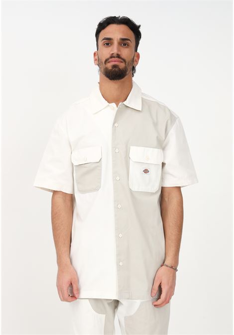Eddyville butter men's casual shirt with color block pattern DIckies | Shirt | DK0A4YBDAS01AS0