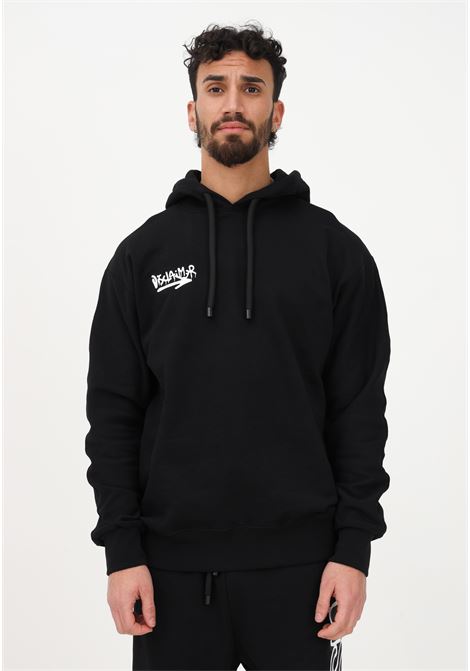 Black sweatshirt for men with hood and maxi logo print on the back DISCLAIMER | 23EDS53400NERO-STAMPA NERA