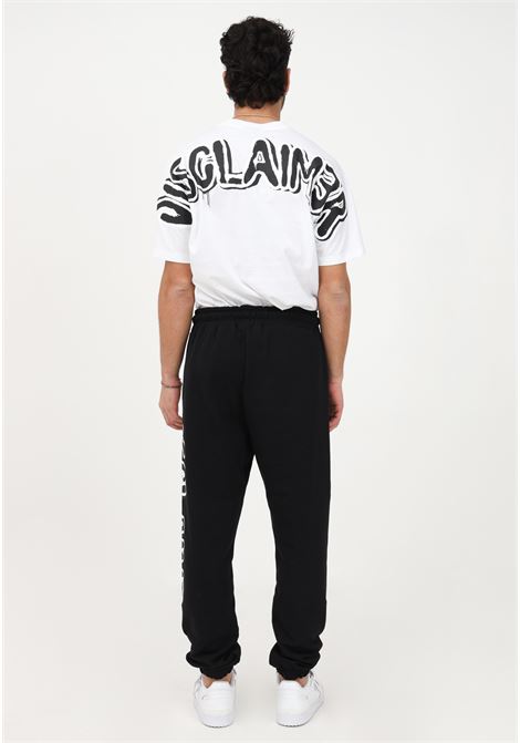 Casual black trousers for men with maxi logo print along the leg DISCLAIMER | Pants | 23EDS53404NERO