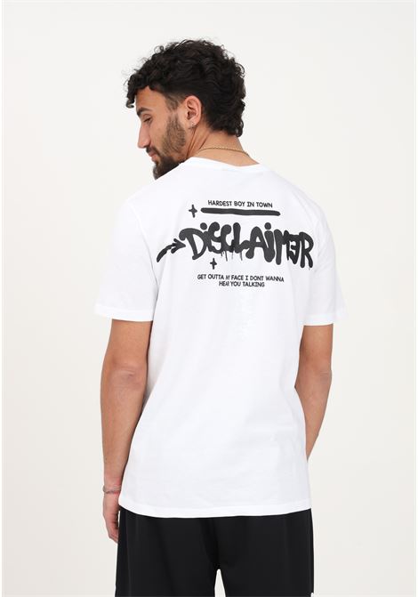 T-shirt casual bianca da uomo con stampa sul retro DISCLAIMER | T-shirt | 23EDS53431BIANCO