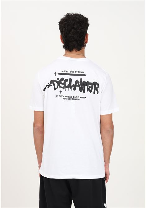 T-shirt casual bianca da uomo con stampa sul retro DISCLAIMER | T-shirt | 23EDS53431BIANCO