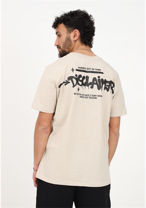 T-shirt casual beige da uomo con stampa sul retro DISCLAIMER | T-shirt | 23EDS53431SAFARI