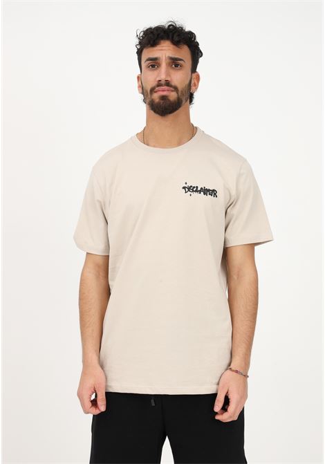 Men's beige casual t-shirt with back print DISCLAIMER | T-shirt | 23EDS53431SAFARI