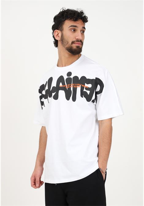 White casual t-shirt for men with front logo print DISCLAIMER | T-shirt | 23EDS53432BIANCO