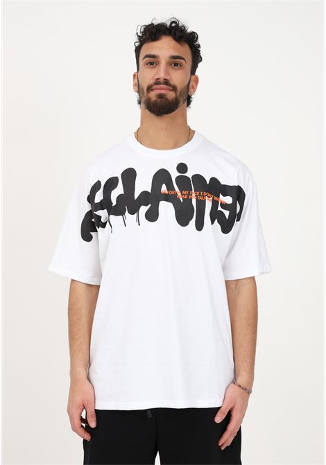 T-shirt casual bianca da uomo con stampa logo frontale DISCLAIMER | T-shirt | 23EDS53432BIANCO