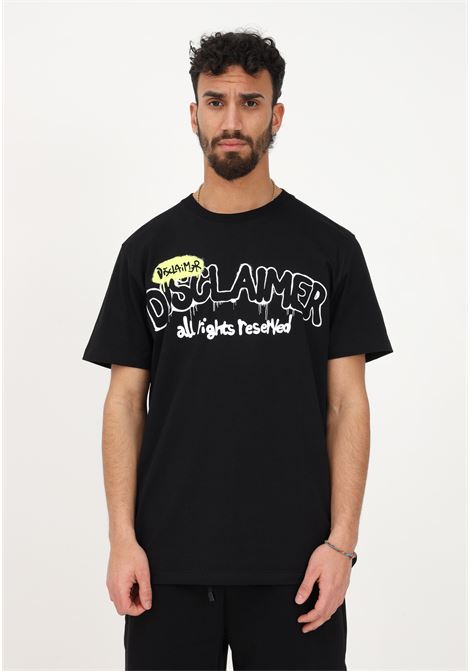 T-shirt casual nera da uomo con stampa logo sul fronte e sul retro DISCLAIMER | T-shirt | 23EDS53488NERO