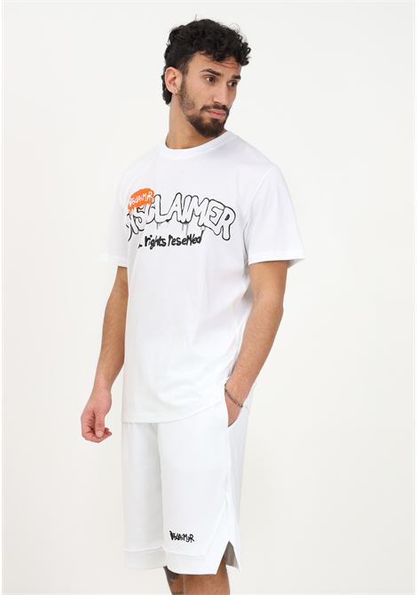 Men's white casual shorts with logo print DISCLAIMER | Shorts | 23EDS53494BIANCO
