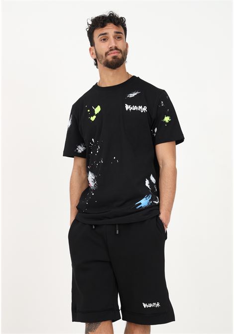 Men's black casual shorts with logo print DISCLAIMER | Shorts | 23EDS53494NERO