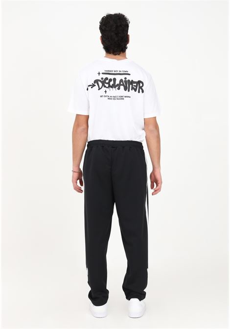 Black triacetate trousers for men with side print DISCLAIMER | Pants | 23EDS53661NERO