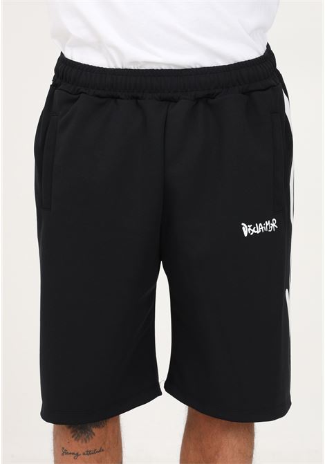 Men's black triacetate casual shorts with side print DISCLAIMER | Shorts | 23EDS53663NERO