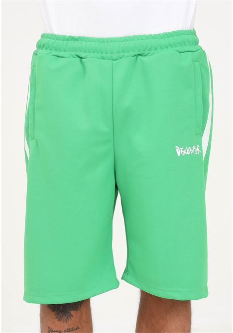 Men's green triacetate casual shorts with side print DISCLAIMER | Shorts | 23EDS53663VERDE