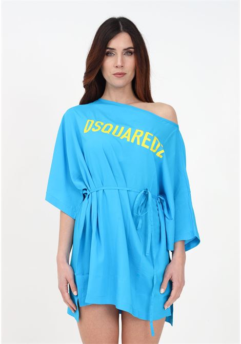 Short light blue dress for women with Dsquared logo print DSQUARED2 | D6A25348443