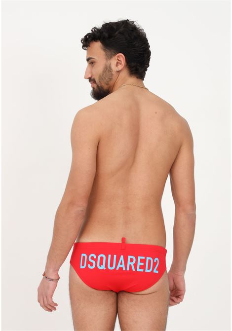 Slip mare rosso da uomo con stampa logo Dsquared2 sul retro DSQUARED2 | Beachwear | D7B31481617