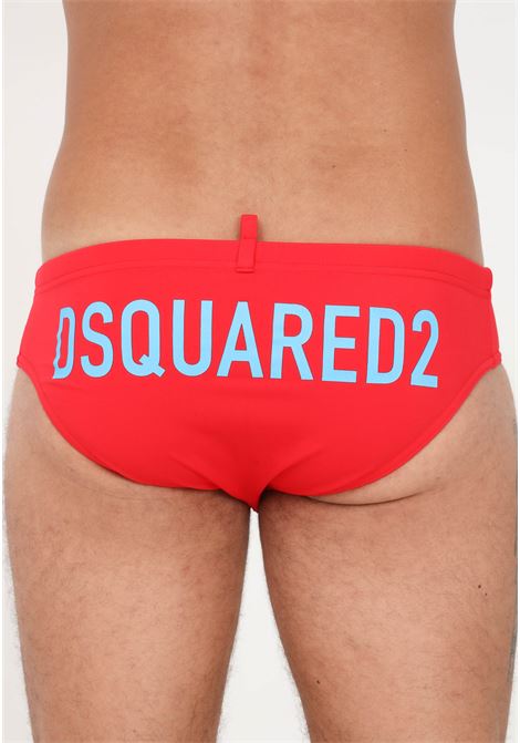 Slip mare rosso da uomo con stampa logo Dsquared2 sul retro DSQUARED2 | Beachwear | D7B31481617