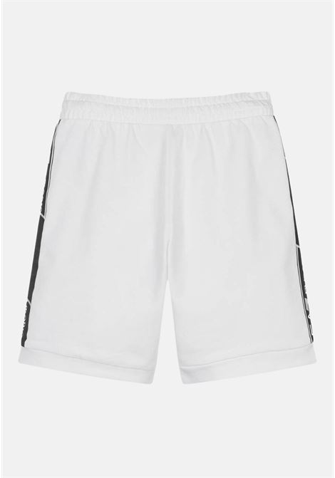Shorts casual bianco da bambino con inserto logo laterale EA7 | Shorts | 3RBS56BJ05Z1100