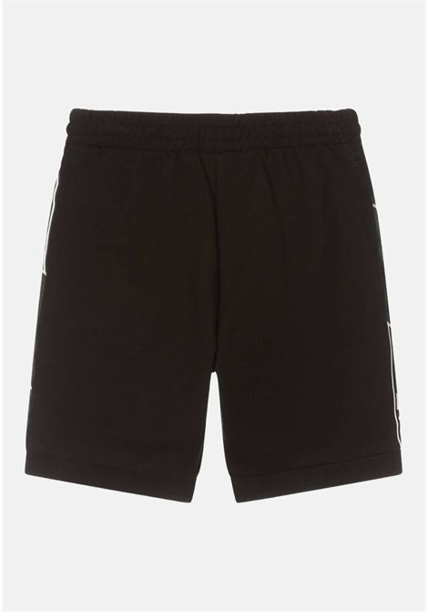 Shorts casual nero da bambino con inserto logo laterale EA7 | Shorts | 3RBS56BJ05Z1200