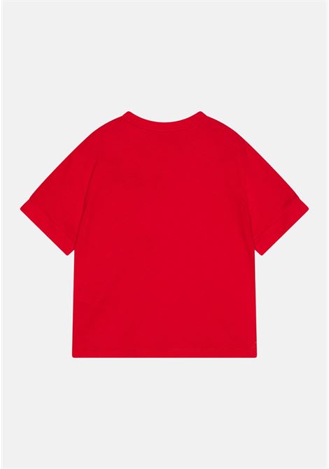 Casual red t-shirt for boys with logo tape details on the sleeves EA7 | T-shirt | 3RBT56BJ02Z1451