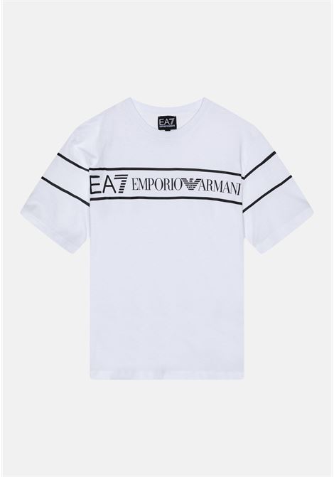 Casual white t-shirt for boys with logo tape on the chest EA7 | T-shirt | 3RBT59BJ02Z1100