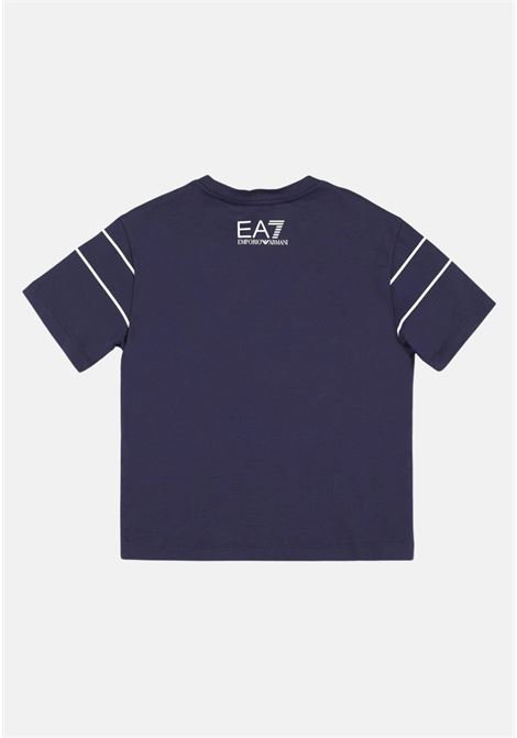 Casual blue t-shirt for boy with logo tape on the chest EA7 | T-shirt | 3RBT59BJ02Z1554
