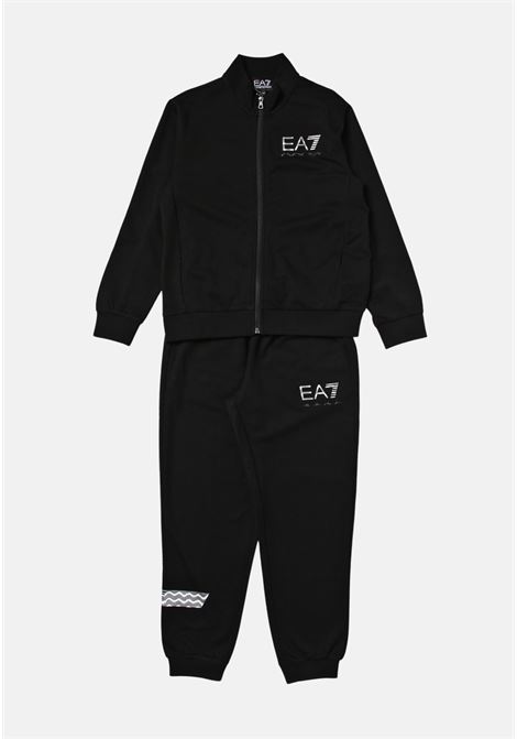 Black tracksuit for kids with EA7 logo print EA7 | Suit | 3RBV57BJ05Z0210
