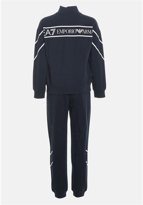 Blue tracksuit for boy with logo print on the back EA7 | Suit | 3RBV58BJ05Z1554