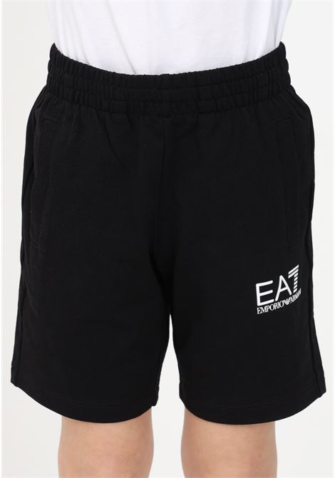 Black casual shorts for boy with logo print EA7 | Shorts | 8NBS51BJ05Z1200
