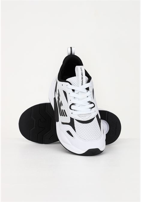 Sneakers casual bianche da bambino con logo eagle laterale EA7 | Sneakers | XSX108XOT47Q491